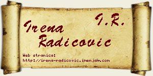 Irena Radicović vizit kartica